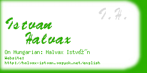 istvan halvax business card